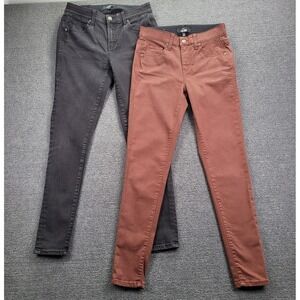 LULAROE Jeans Size 26 Skinny Mid Rise Bundle Brown Black Stretch Denim